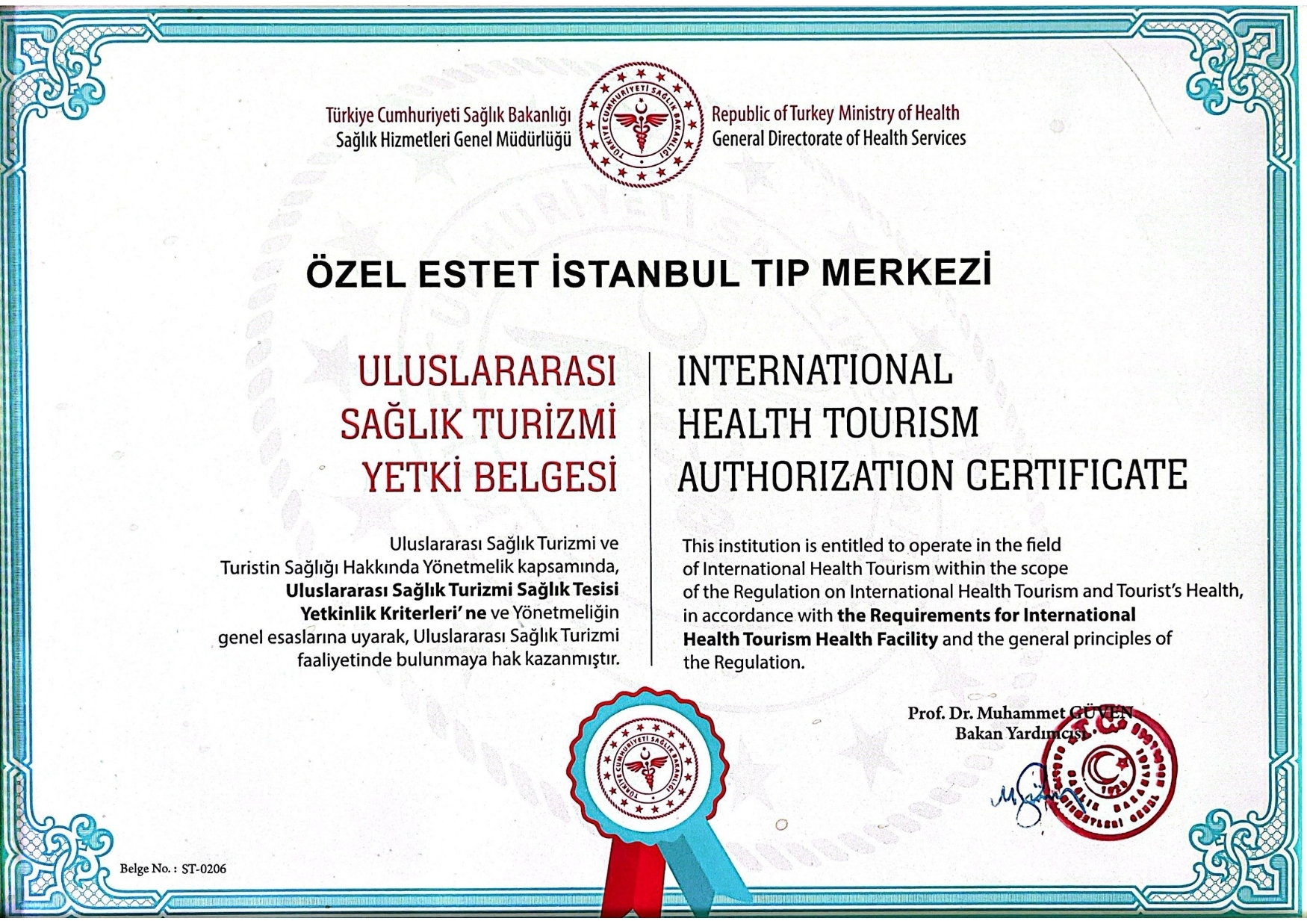 Autorización de Turismo de Salud Internacional